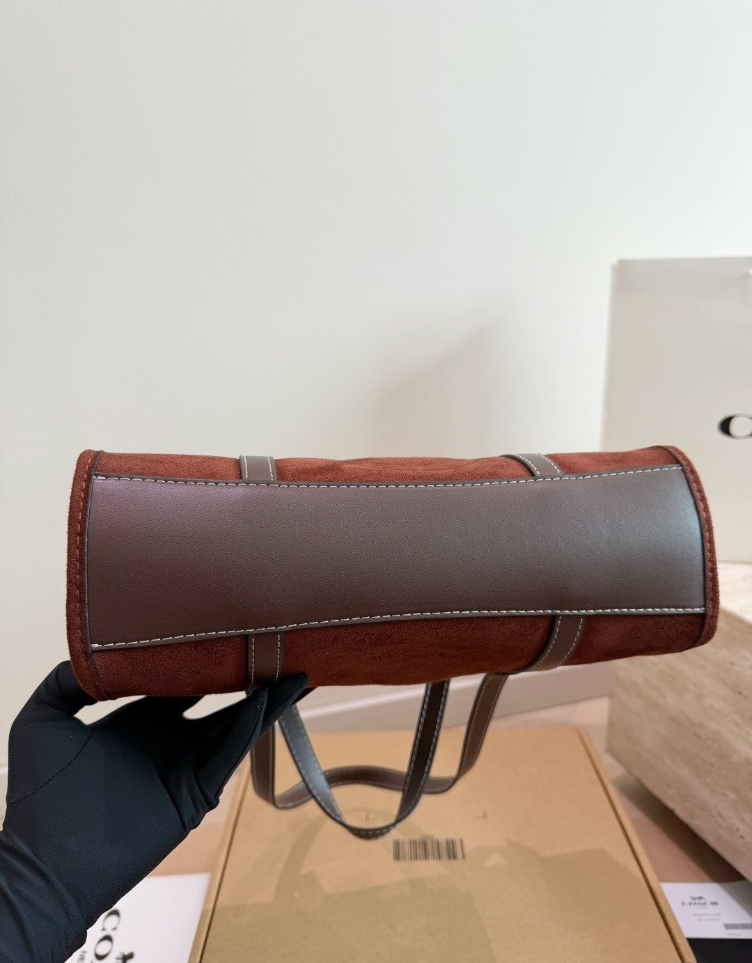 Coach Bridget Rounded-Flap Baguette Shoulder Bag — detail