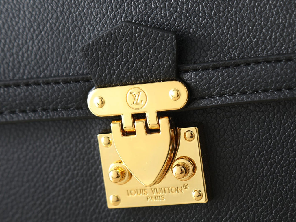 Louis Vuitton Gold-Clasp Flap Top-Handle Bag — detail