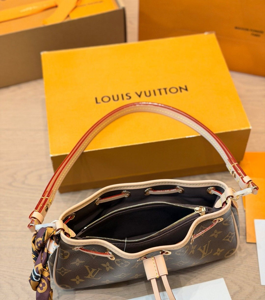 Louis Vuitton Nano Frivole Monogram Drawstring Handbag — detail