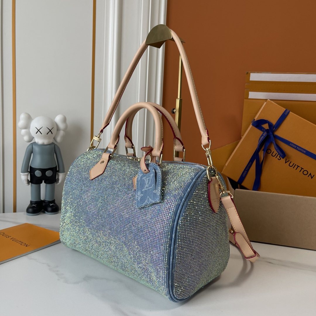 Louis Vuitton Speedy Bandoulière Crystal-Embellished Boston Bag — front