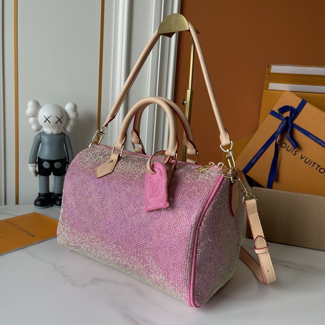 Louis Vuitton Speedy Bandoulière Crystal-Embellished Boston Bag — front