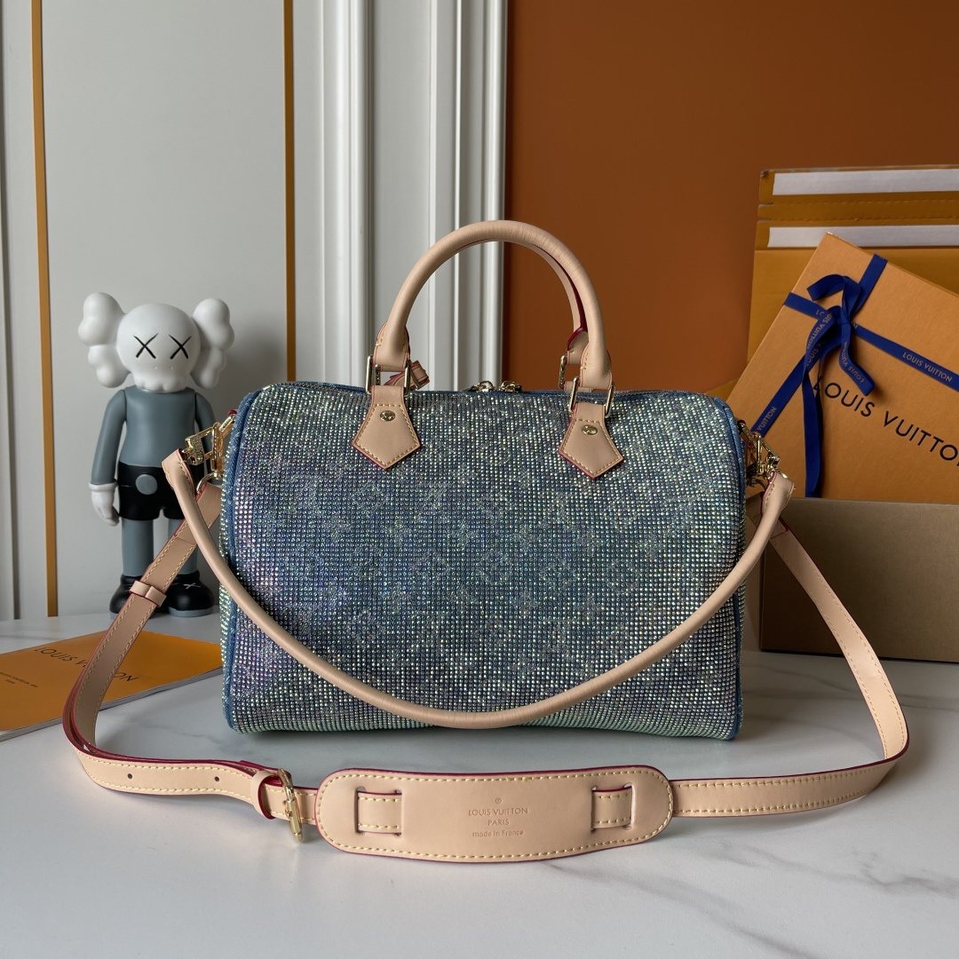 Louis Vuitton Speedy Bandoulière Crystal-Embellished Boston Bag — front